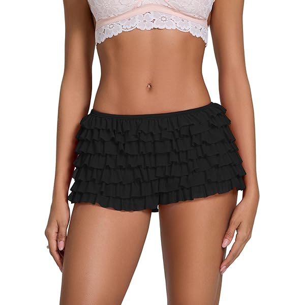 Kiluex Women Micro Bloomer Short Pettipants Multi-Layer Ruffled